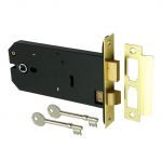 3 Lever Mortice Sashlock Polished Brass Finish, 127mm Backset (BH1009PB152)